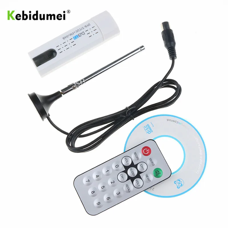 Kebidumei Skaitmeninis DVB T2 TV Stick Imtuvas su Antena Nuotolinio Valdymo USB2.0 HDTV Imtuvas: DVB-T2 / DVB-C / FM / DAB PC