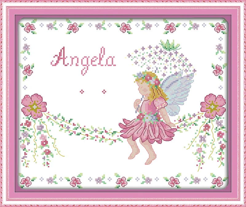 Little angel, gimimo liudijimas, kryželiu rinkinys animacinių filmų 14ct 11ct spausdinti drobės siūlės siuvinėjimo 