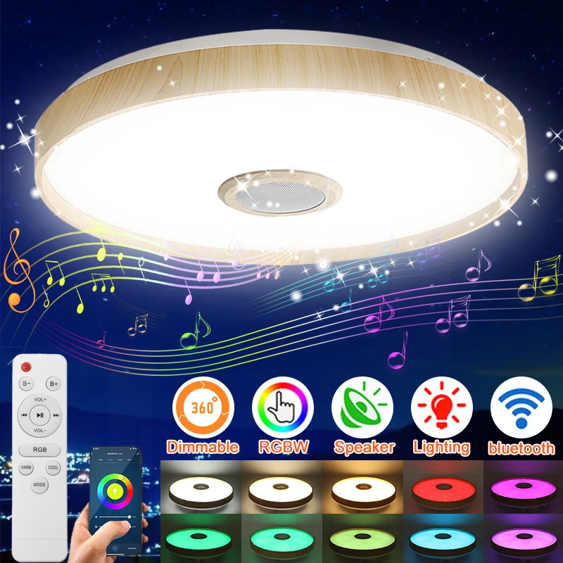 72W Modernios LED Smart Lubų Šviesos WiFi APP Pažangios Kontrolės Nuotolinio Valdymo Lubų Lempa RGB Tamsos Muzikos Namuose Šalis Šviesos