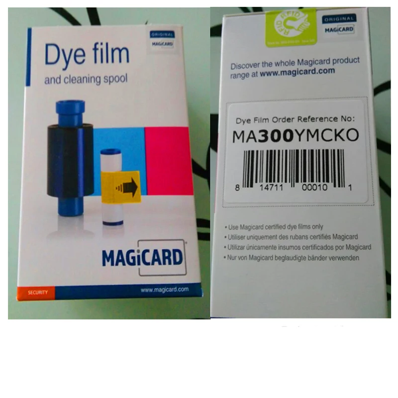 MA300 ymcko 5 skydelio spalvų dažų plėvelė, juostelė 300 nuotraukas Magicard Enduro Rio Pro kortelių spausdintuvai