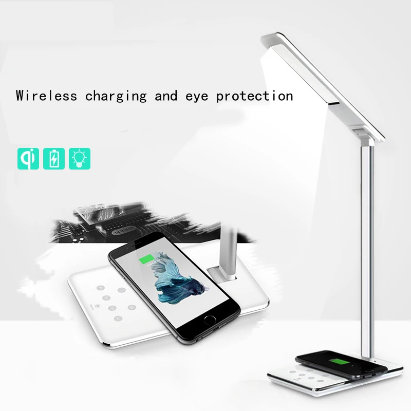 LED smart stalo lempos su belaidžio kroviklio Daugiafunkcinis lankstymo office mokymosi akių apsauga lempa