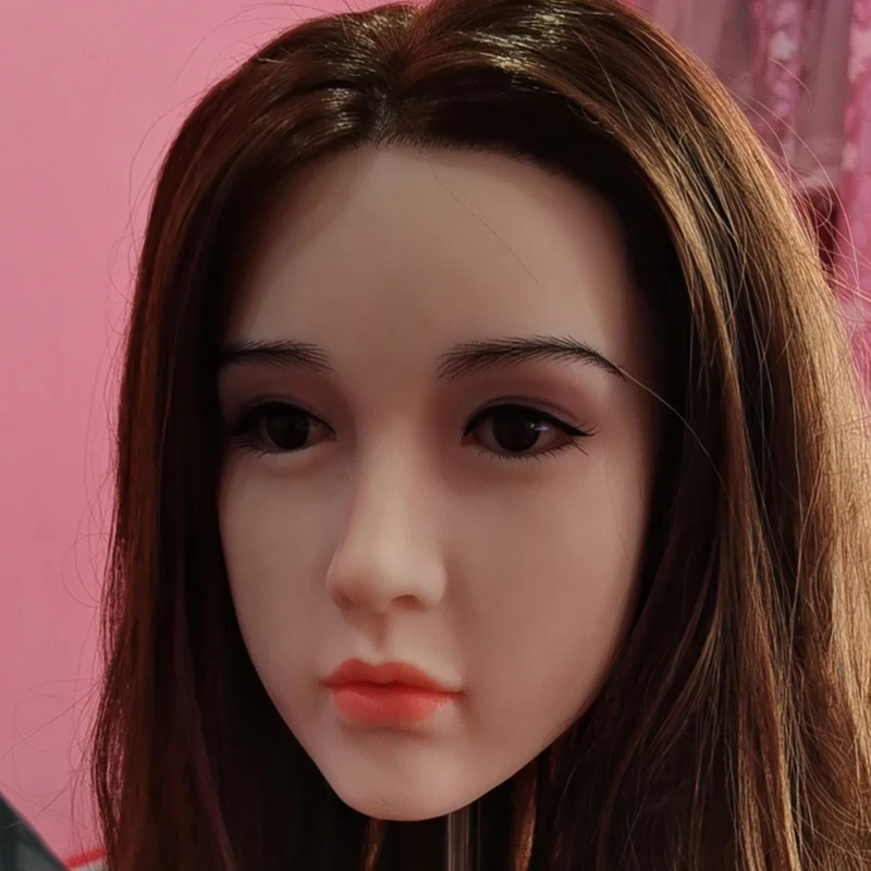 SEXYE Silikono Lėlės Galvą Cosplay Ekranas Su Implantuoti Plaukų