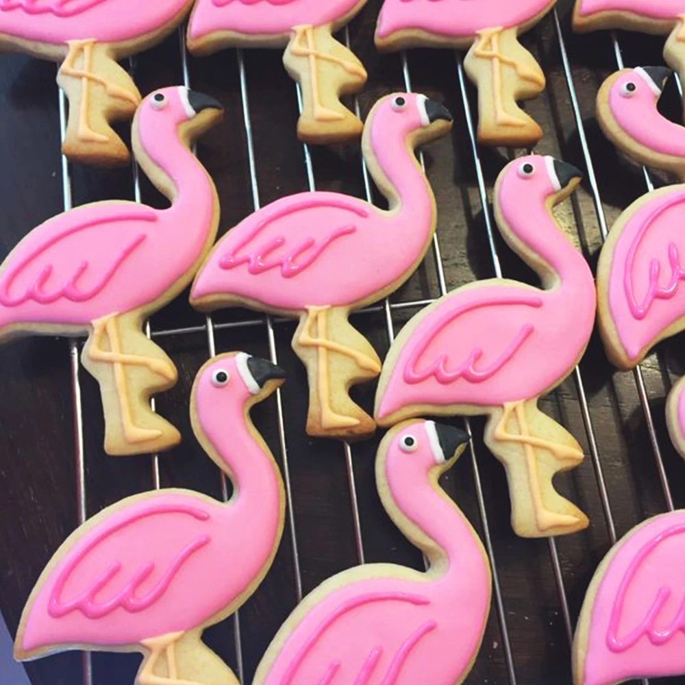 KENIAO Atogrąžų Lapų Kaktusas Flamingo Ananasų Cookie Cutters Vasarą - 5 VNT - Minkštas / Sausainių Cutter - Nerūdijantis Plienas