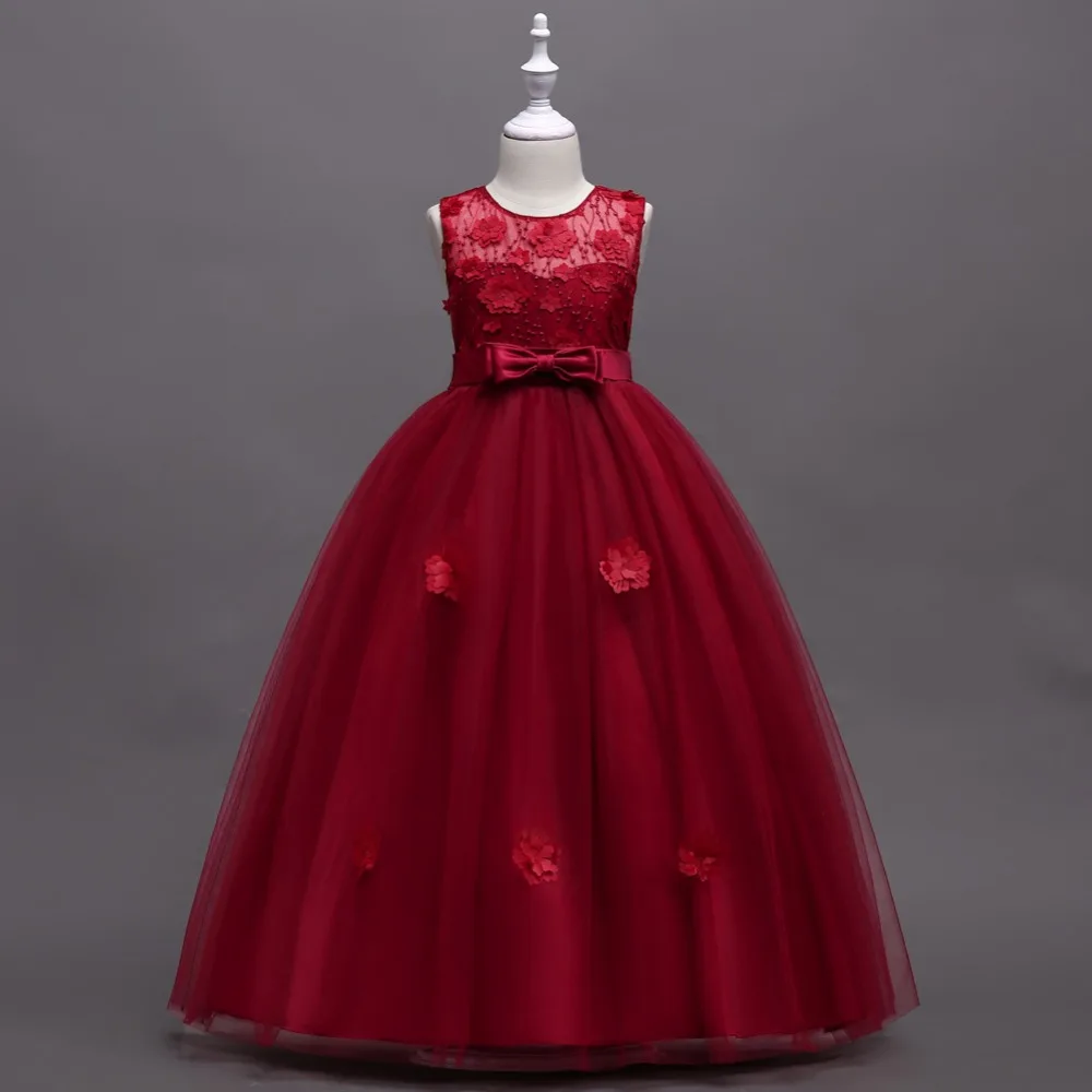 BH-591#Rožinis Burbulas sijonas Princesė veiklos Gėlių mergaičių Suknelės ilgai vestuves promenadzie suknelė didmeninė vaikų drabužiai