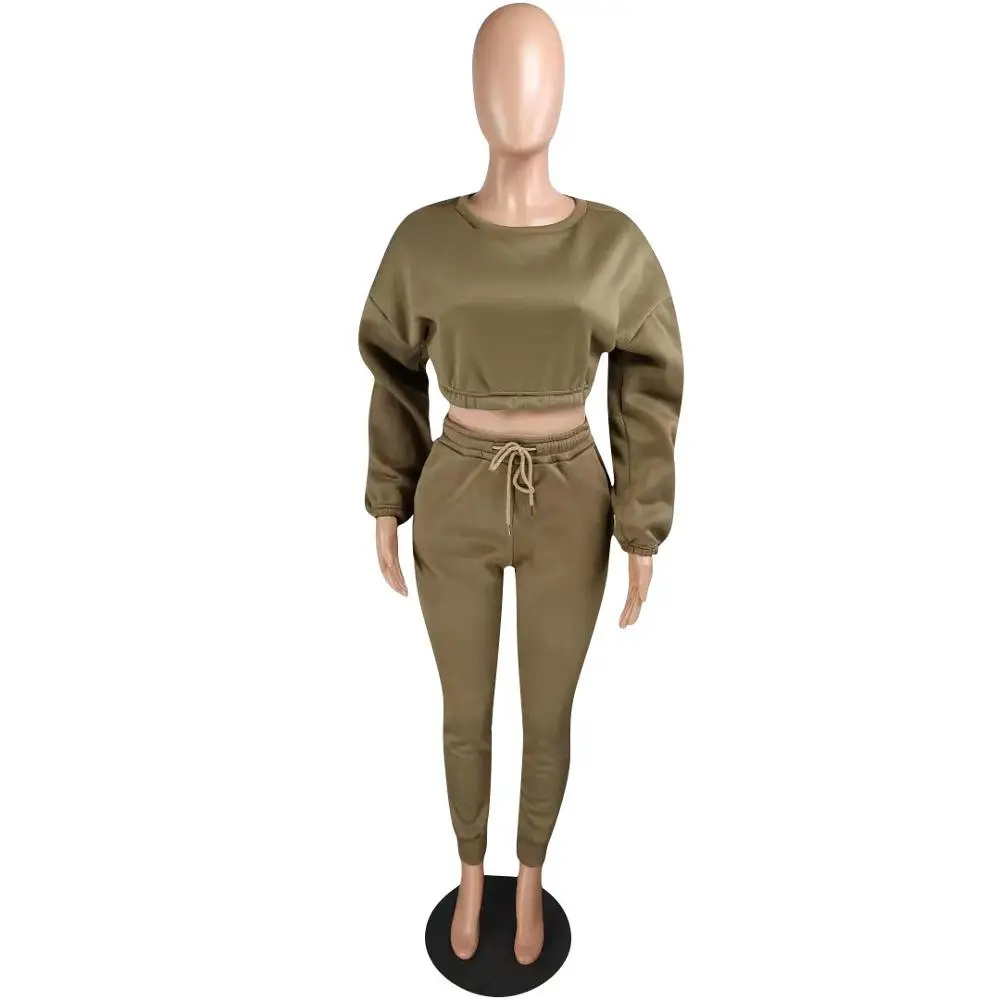 Mados atsitiktinis dviejų dalių rinkinys moterims pure color plus aksominis džemperis+vientisos spalvos plius vilnos kelnės rudenį 2020 m. moteris