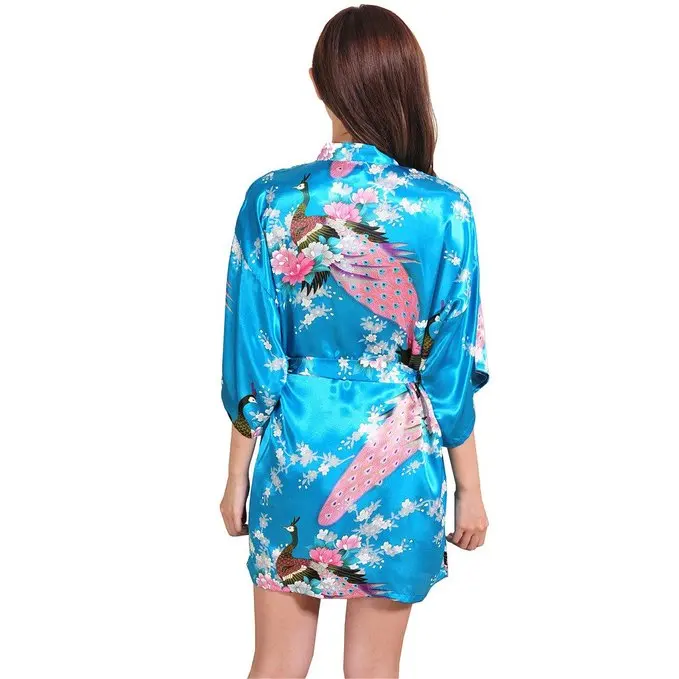2019 Naujas Šilko Vestuvių Chalatai Aukštos Kokybės moteriškas chalatas Padažu povas Chalatai Moterims Sleepwear Kimono Kimono Gėlių Skraiste