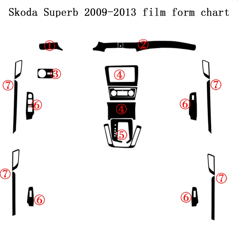 Už Skoda Superb (2009-2013 M.) Lipni, Automobilių Lipdukai Anglies Pluošto Vinilo Automobilių lipdukai ir Lipdukai Automobilio Optikos Reikmenys