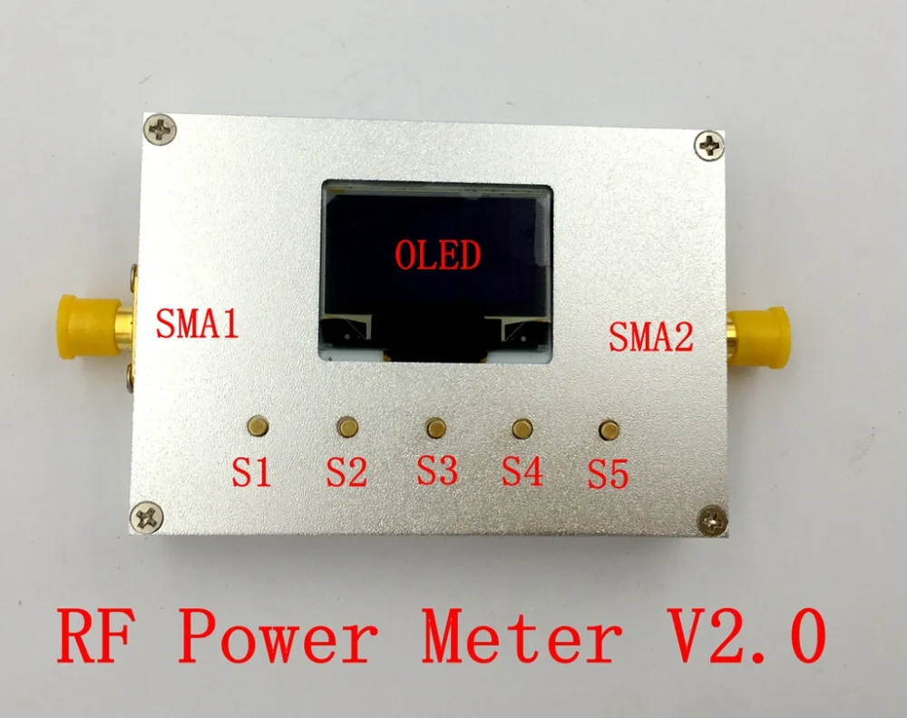 100K-10000MHz 8GHz OLED ekranas RF galios matuoklis V2.0 gali nustatyti RF galios slopinimas vertė Skaitmeninio radijo stotis 10W 30DB Attenuator