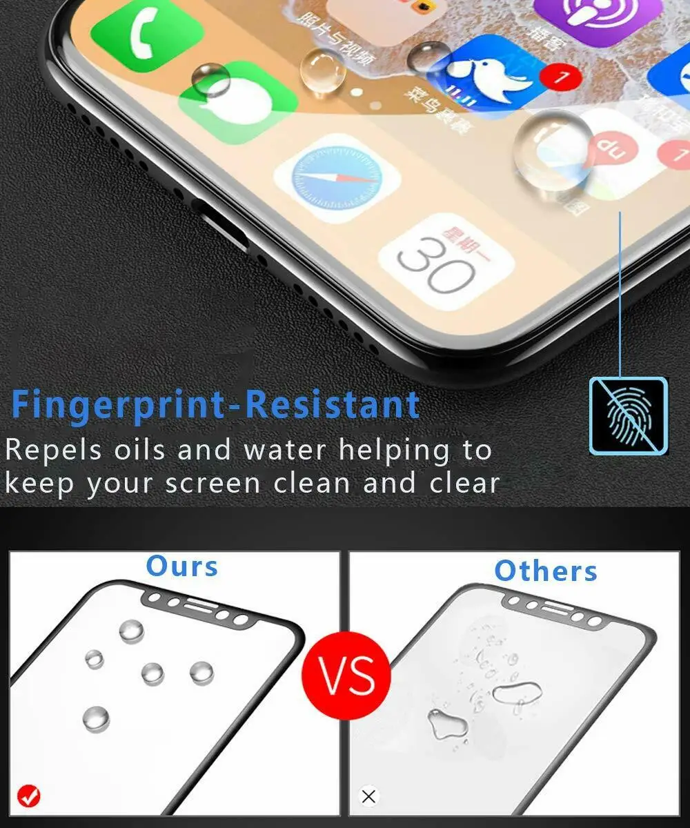 2VNT Visą Gule Aprėptis Grūdintas Stiklas iPhone 11 Pro XR X XS Max Stiklo Screen Protector, Iphone, 11 Pro max Premium Stiklas