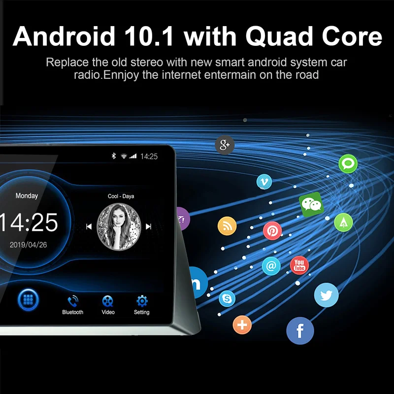 DSP 2G+16G Android 10.1 Automobilio Radijo RDS IPS Ekraną, GPS Navi 