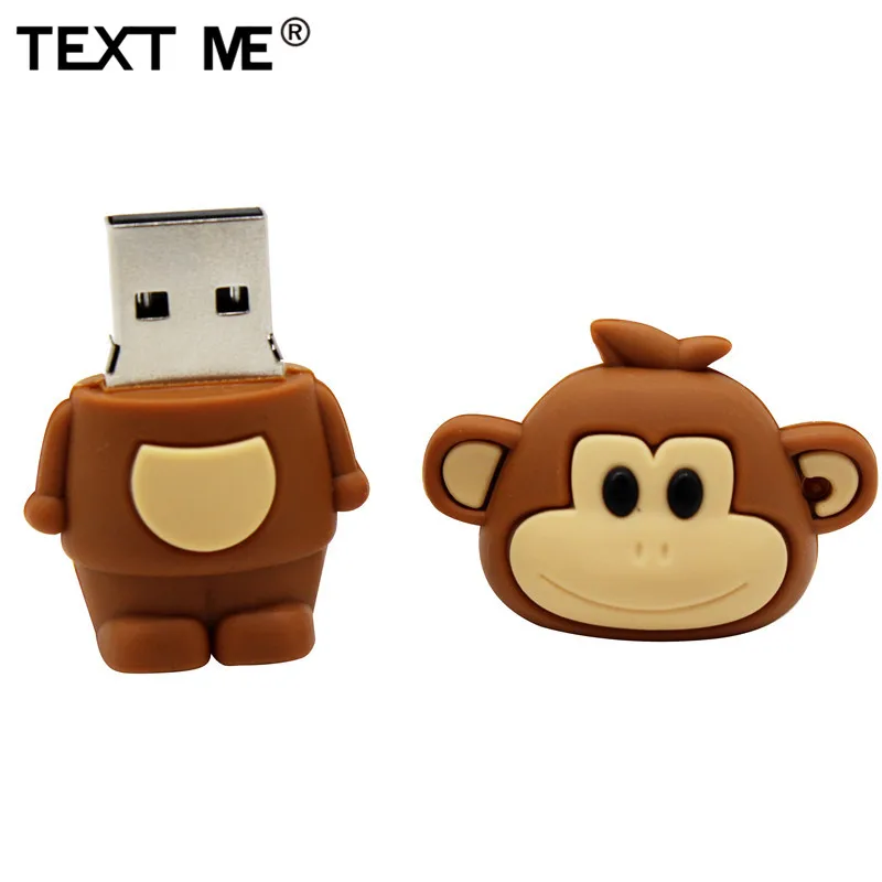 TEKSTAS MAN animacinių filmų Gyvūnų beždžionė 64GB USB 2.0 usb flash drive usb 2.0 4GB 8GB 16GB 32GB pen ratai