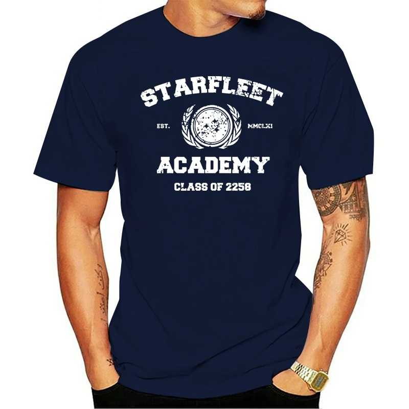2021 Mados medvilnės O-kaklo T-shirt O-kaklo spausdinti Starfleet Akademija