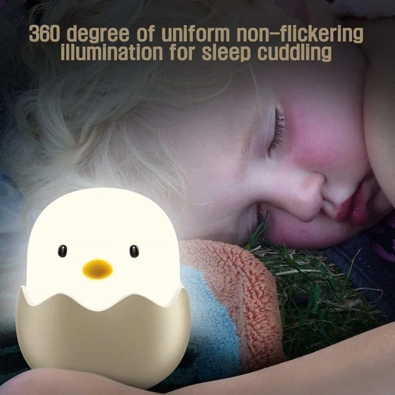 Silikono Touch LED naktinė lempa Kiaušinių Jauniklį Formos Naktį Lempa Kūdikiui, Darželio Miegamojo Puošimas Įkrovimo Lemputė Vaikų Nakties Šviesos