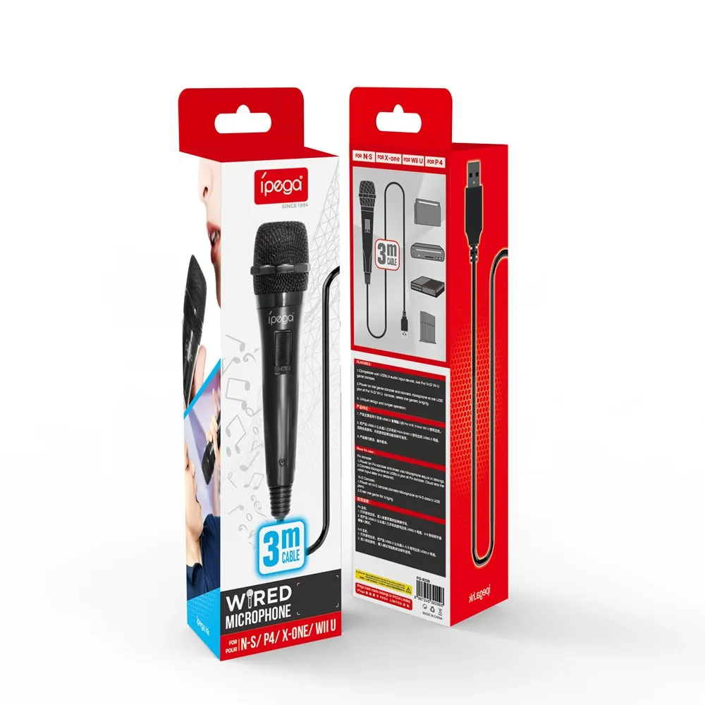 Naujas PG-9209 Jungiklis nešiojamų patalpų laidinis mikrofonas P4 mikrofonas Xboxone mikrofonas Wii mikrofonas