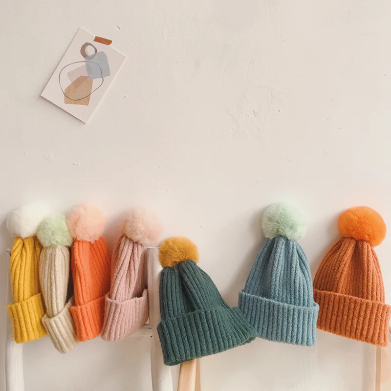 2020 nauja rudens ir žiemos vaikų megzti šiltas red hat