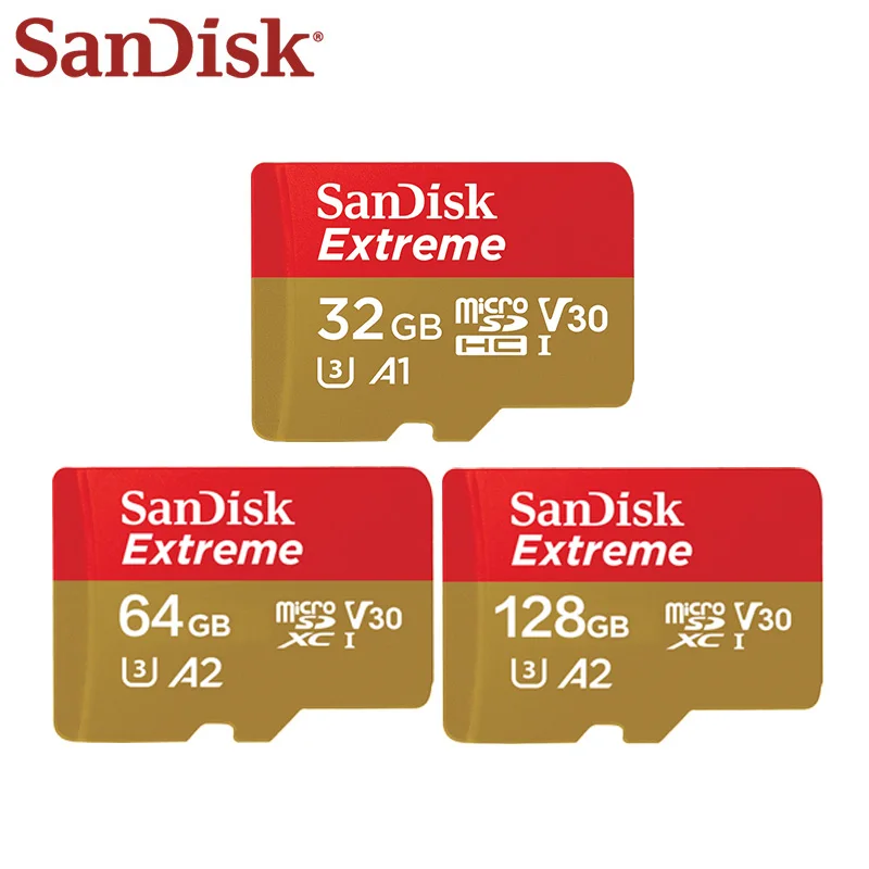 SanDisk Micro SD Kortelės 128GB A1 A2 32GB Atminties Kortelė Ekstremalių Micro SD UHS-I TF Card High Speed U3 V30 64GB Paramos 4K
