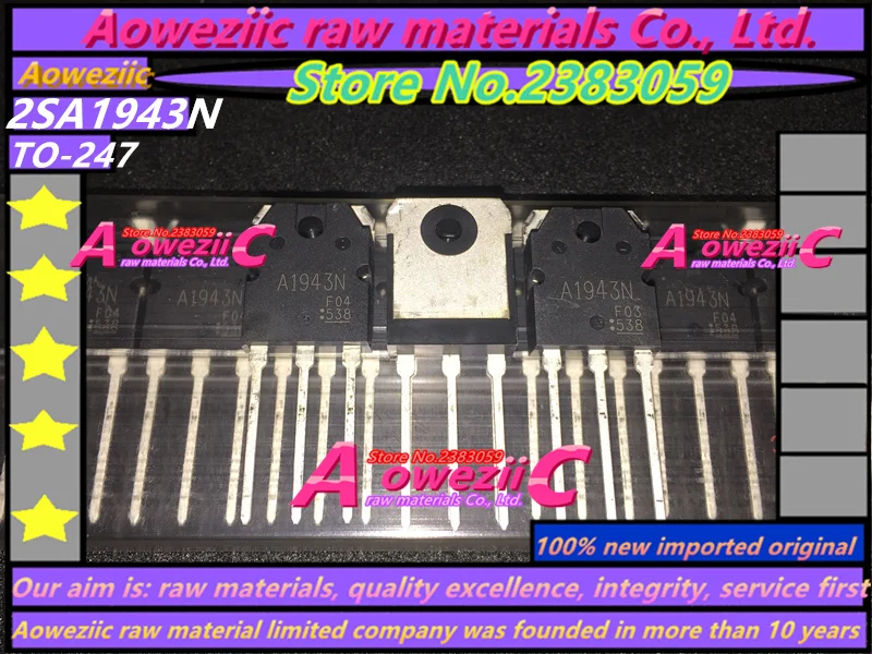 Aoweziic naujas importuotų originalus 2SA1943N 2SC5200N A1943N C5200N TO-247 galios stiprintuvo pora tranzistorių ( 20 VNT =10pair )