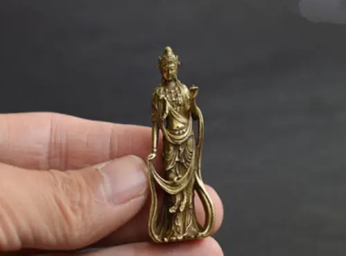 Kinijos Budizmo Guanyin Bodhisatvos Buda Vario, Žalvario, Bronzos Mažas Pakabukas