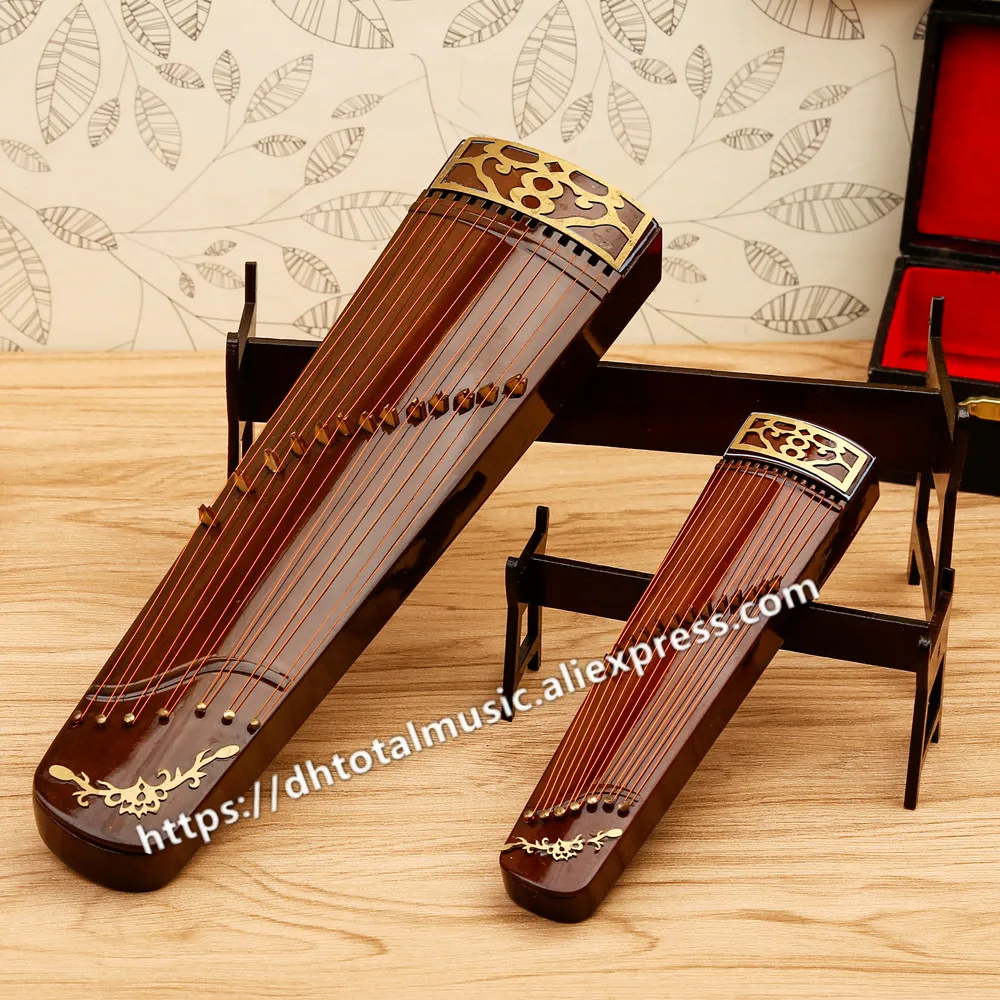 Miniatiūriniai Guzheng Modelio Replika su Stovu ir Byla Mini Zither Mini Muzikos Instrumentas, Papuošalai Kinijos Tradicinės Dovanos