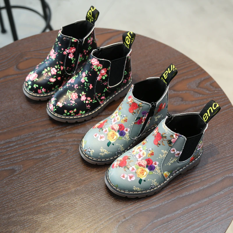 Nauja vaikų spausdinti Martin batai rudenį ir žiemą, vaikų drabužiai mergaitėms butas su šilti batai pu sniego batai batai mergaitėms