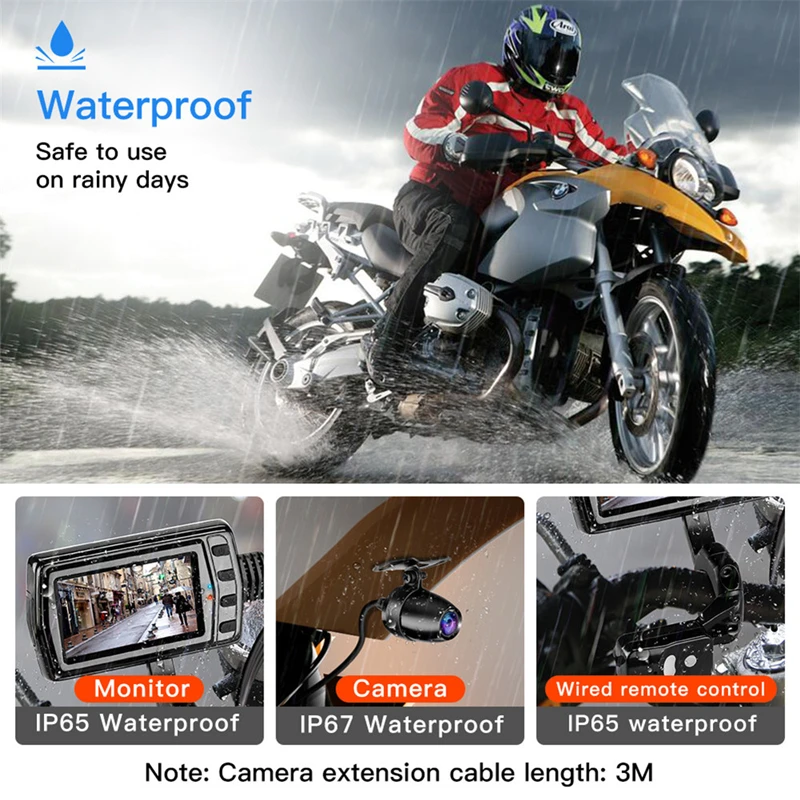 Vikewe MT011 Motociklo Kamera Brūkšnys Cam Vandeniui Dual Moto HD 1080P DVR 160° GPS WiFi Įrašymo Kamera, G-Sensorius Loop Įrašymo