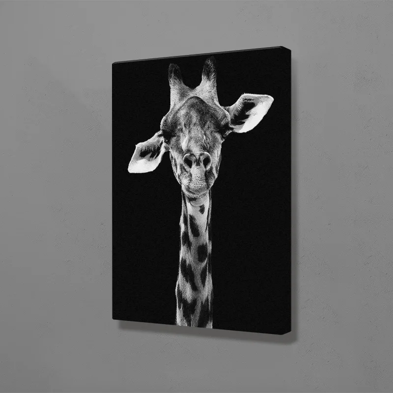 Namų Dekoras Drobė Žirafa Spaudinių Tapybos Šiaurės Plakatas Juodos Ir Baltos Sienos Meno Modulinės Gyvūnų Nuotraukas, Naktiniai Fone