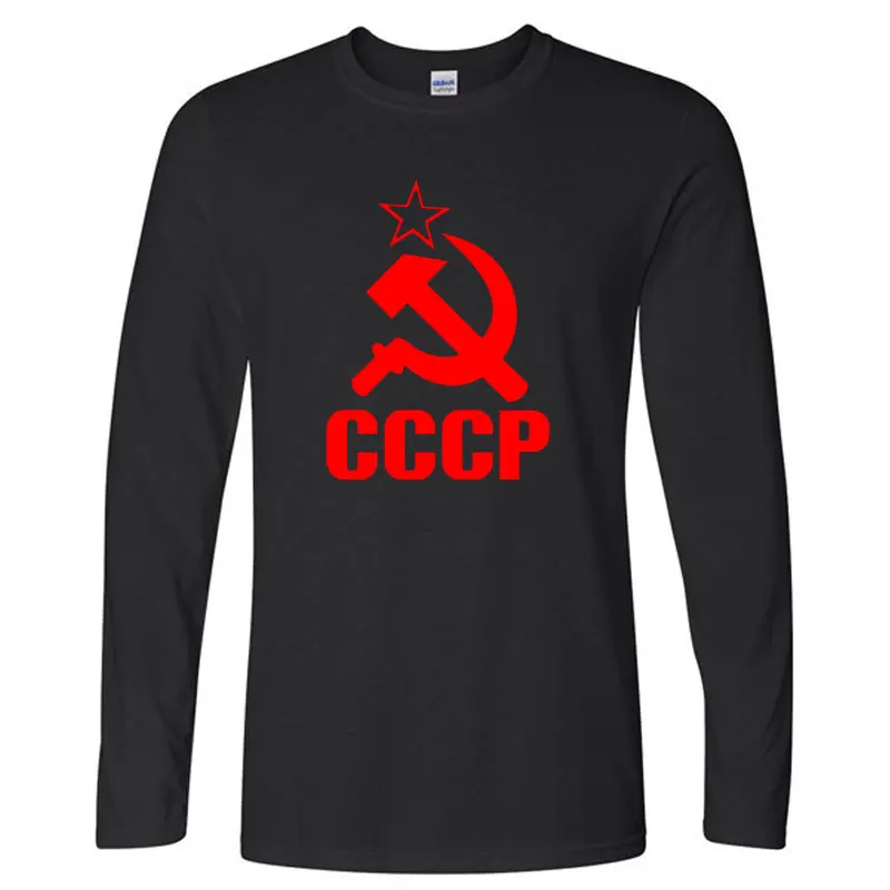 2018 Vyrų T-Shirt Pavasarį ir Rudenį CCCP rusijos T Marškinėliai Vyrams SSRS ilgomis Rankovėmis O-Kaklo Prekės ženklo Drabužių Mados Medvilnės Tees Viršūnės