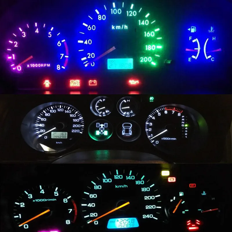 10X Automobilį Auto LED T5 3 led smd 3030 Pleišto Lemputė, LED Lempos 3SMD Baltos spalvos prietaisų Skydelio Indikatoriaus lemputė dega automobilių