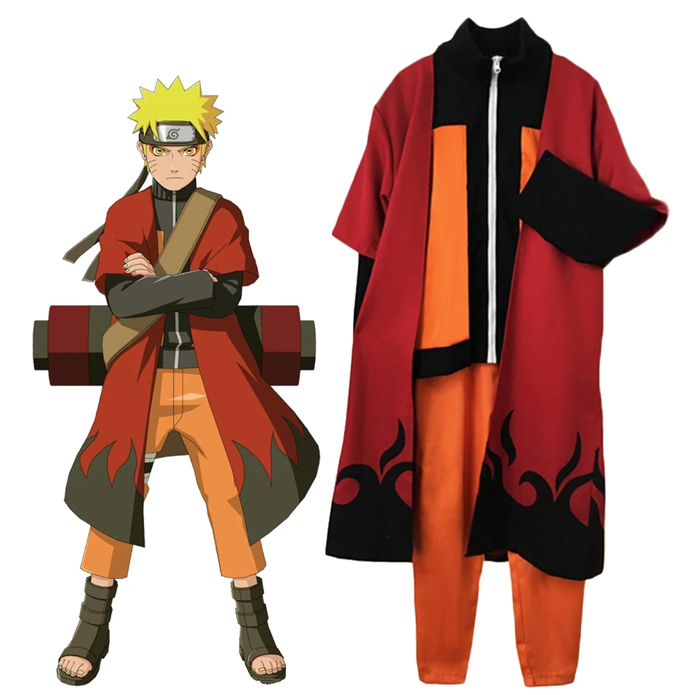 Anime Naruto Uzumaki Naruto Cosplay Kostiumas Pilnas Komplektas Ninja Vienodos Oranžinės Atsitiktinis Striukė Sportinę Apsiaustu Helovinas Cape