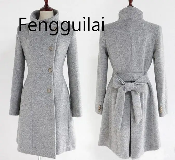 FENGGUILAI moterų liemenės, paltai žiemos striukė korėjos ilgas kailis moterų storio casaco feminino juoda pilka, chaki