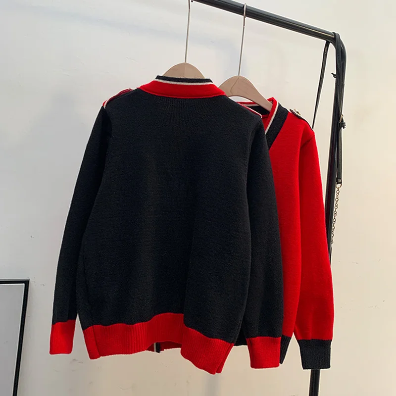 Raudona cardigan megztinis, striukė moterims, Pietų Korėja 2020 m. rudens ir žiemos naujas stilius užsienio prarasti išorinis dėvėti tingus megztiniai viršų