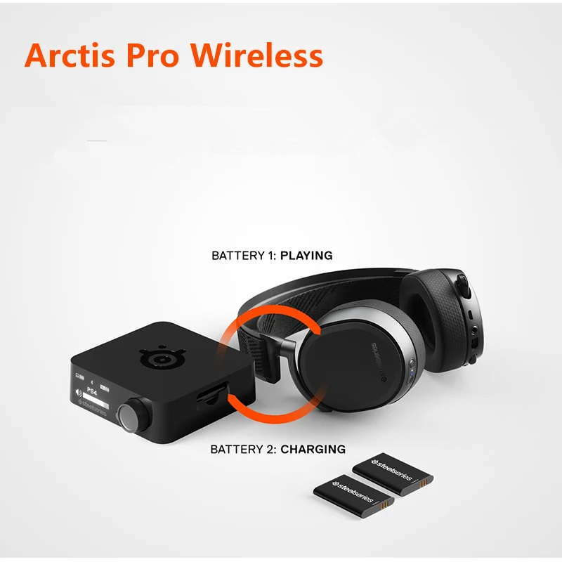 SteelSeries Arctis Pro Bevielės Žaidimų Ausinės - Lossless High Fidelity Belaidžio + Bluetooth už PS4 ir PC