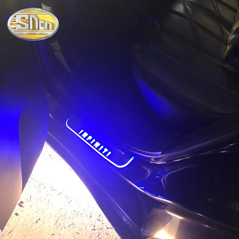 SNCN 4PCS Automobilio LED Durų Slenksčio, Už Infiniti QX80 2013 - 2018-Ultra plonas Akrilo Dinaminis LED Sveiki atvykę Šviesos Nusitrinti Plokštė Pedalas