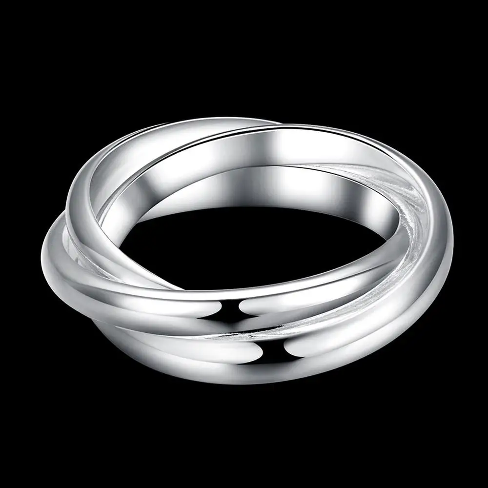 925 Sterlingas Sidabro Minimalistinės Mados 3 Ratas, Žiedas, Žiedai, Dydžių Moterų Sužadėtuvių Žiedai, Glamūras Papuošalai Dovana