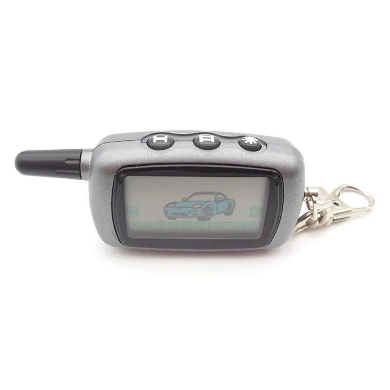 2-way LCD Nuotolinis Valdymo Raktas Fob Grandinės Keychain + Silikono Klavišą Atveju, dvipusis Automobilių Signalizacijos Sistemos Starline Twage A9