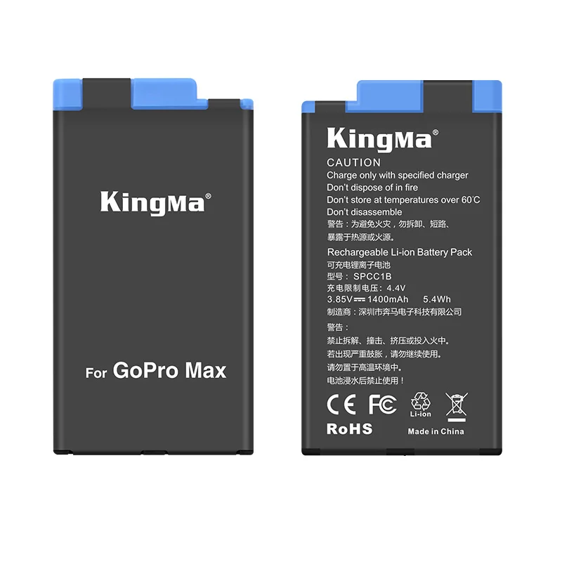 Priedai GoPro Max Baterija Li-ion Įkraunama Baterija + LCD Dvigubas Baterijų Įkroviklio GoPro Hero 8 Max Veiksmo Kameros