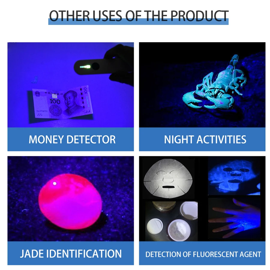 Uv-C LED Šviesos Sterilizer 400mAh Nešiojamų UV LED Sterilizacija Lempos Asmens Priežiūros 265nm LED Ultravioletinė Sterilizer Dezinfekavimas
