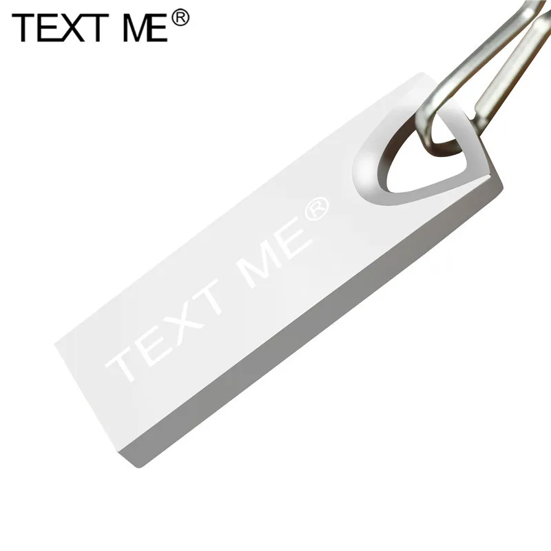 TEKSTAS MAN Metalo Atminties Kortelės Virvelę USB 2.0 32GB 16GB 8GB 4GB Kūrybos U Disko 64GB pendrive