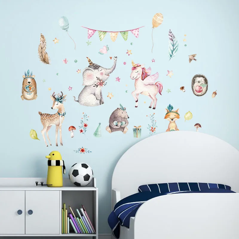 Mielas Animacinių filmų Gyvūnų Darželio Vaikai Miegamasis Nuimamas Sienų Lipdukai Gyvenamasis Kambarys Dekoro lipni Lipdukai Freskos Sienos plakatas dc18