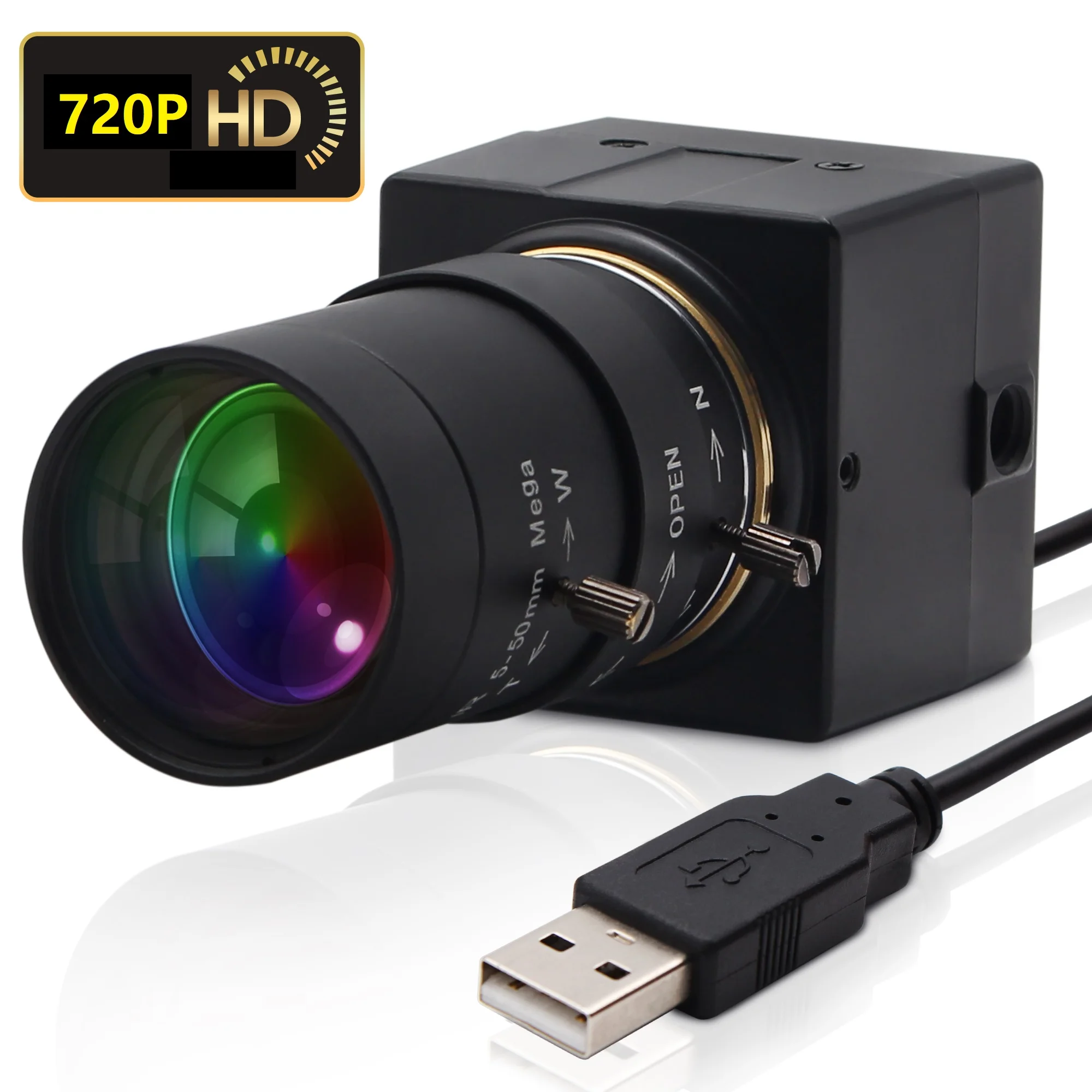 Didelės Spartos 720P 60fps Mini USB Webcam HD Pasaulio Užrakto Aptina AR0144 Nespalvoto vaizdo Jutiklis Juoda Balta Kamera juda objektas