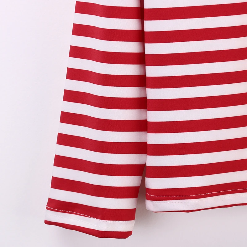 Atsitiktinis Moterų Raudona Balta Dryžuotas ilgomis Rankovėmis Marškinėliai Medvilnės Laisvi Marškinėliai Moteriška Pagrindinės O-kaklo Viršūnes Tee Rudenį Puloveriai