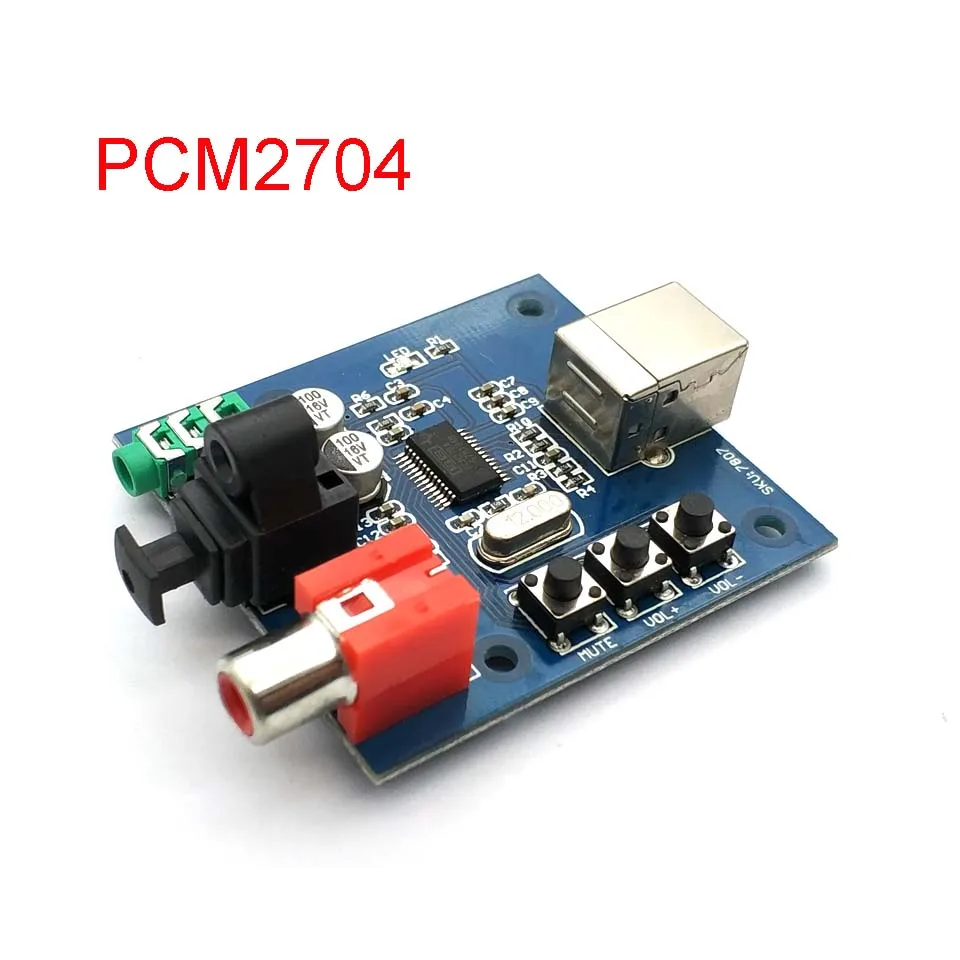PCM2704 USB DAC-S/PDIF Garso Atkodavimo Kortelę Valdybos 3,5 mm Išėjimo F/VNT 2 Kanalų Analoginė Išvestis