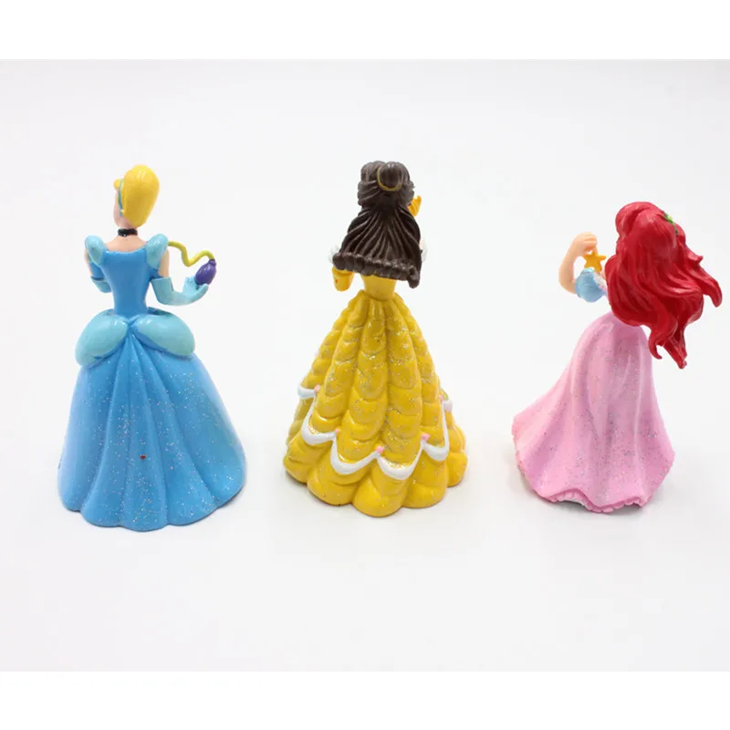 Disney 6pcs/set 8cm snieguolė Mermaid Princesė Pelenė Animacinių filmų Princesė Veiksmų Skaičiai Lėlės, Žaislai Vaikams-Geriausia Dovana