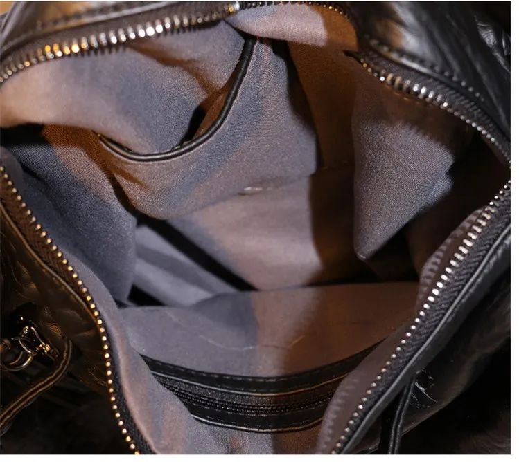 Mados moterų Nuplautos odos motociklo pagalvių Mano super soft PU rankinėje Petį krepšys didelis laisvalaikio kelionės krepšys Atsitiktinis Tote