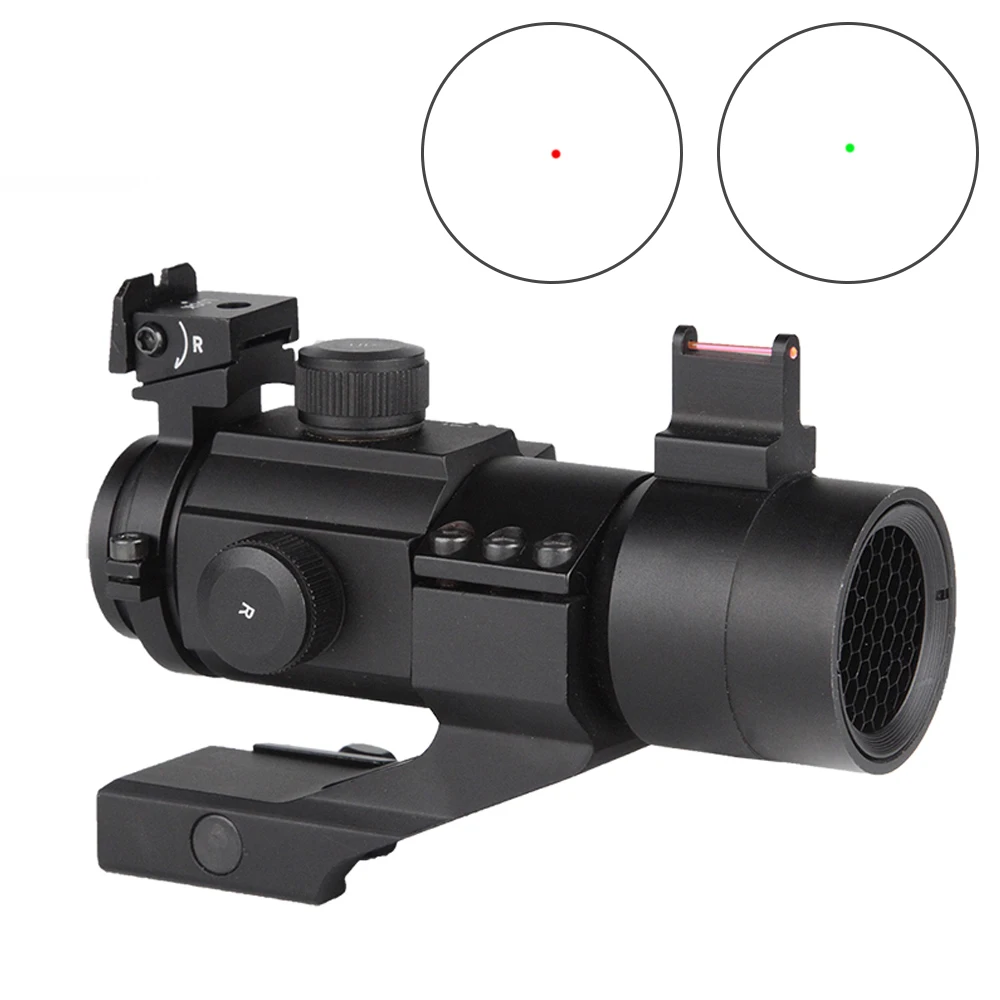 Naujas Medžioklės Taktinis 1X30 Pluošto Optiniai Tikslas Akyse Kolimatorius Red Dot Oro Šautuvas Medžioklei Airsoft Monokliai Su Priekyje Akyse