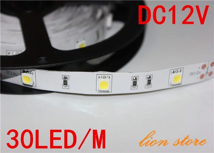 5m/daug Ne vandeniui LED juosta 5050 SMD 12V lanksti lemputė 30LED/m,5m 150LED,Balta,šiltai Balta ,šaltai balta Mėlyna,Žalia,Raudona,Geltona
