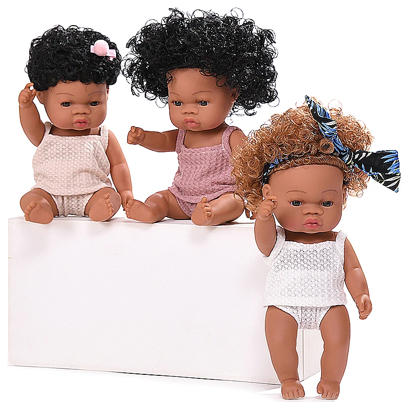 35CM Juoda Oda Reborn Baby Lėlės, Žaislai viso Kūno Silicona Silikono Garbanotas Plaukų Vaikams Baby Doll, Vonios Žaislai Kompanionas Vaikams Bebe Lėlės