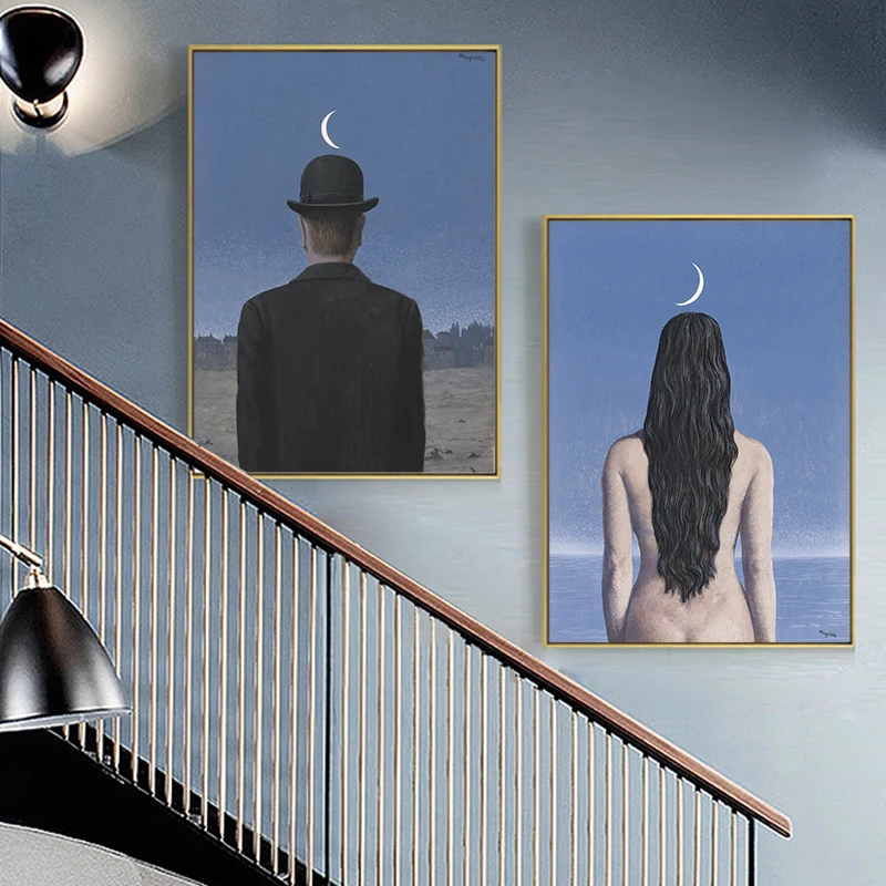 Rene Magritte Drobės Tapybos Siurrealizmo Klasiko Kūrinio Atgaminimas, Plakatai ir Spausdinimo Sienos Meno Nuotrauką Kambarį Cuadros