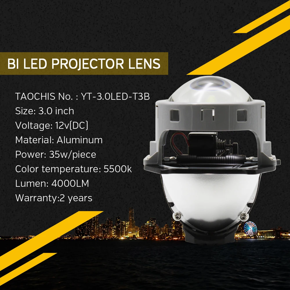 TAOCHIS A3+ A3 MAX BI LED Projektoriaus Objektyvas 50W 4000LM 5500k 3,0 Colių HELLA 3R Aukštos Pluošto artimąsias Automobilių Šviesos Atnaujinti