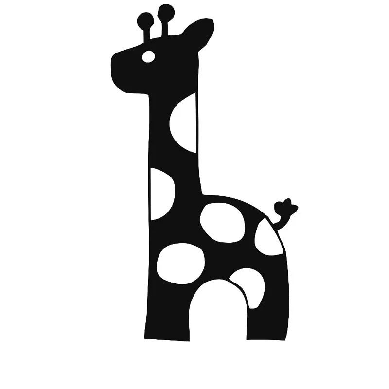 Animacinių filmų Žirafa Aukštos Kokybės Lipdukai Mados Automobilių Langų Apdailos Asmenybės Vandeniui Pvc Lipdukai, Juoda/balta, 16cm*9cm